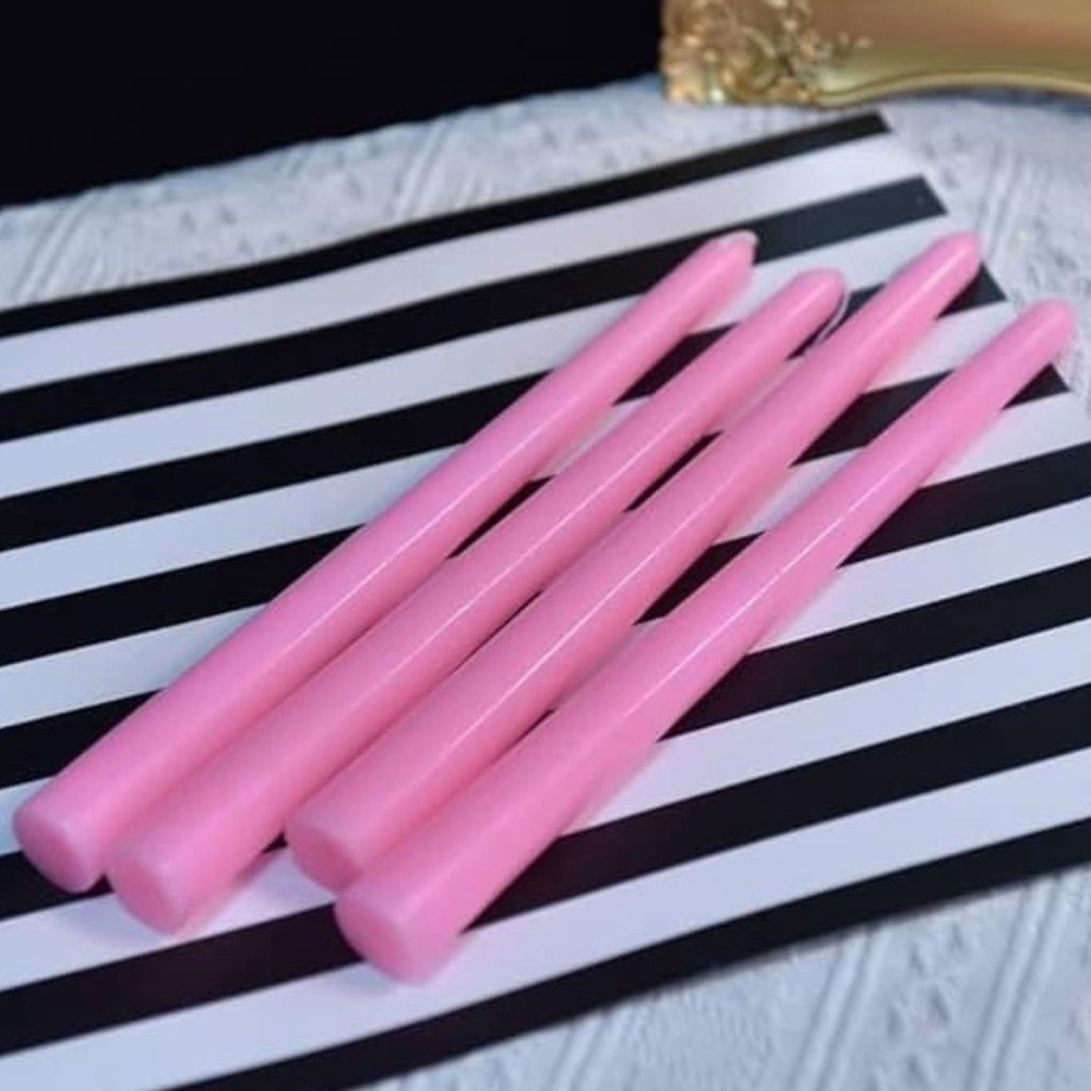 Juego de 4 velas cónicas rosas de 10 pulgadas
